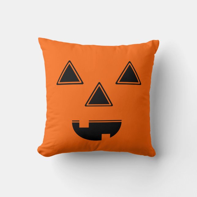 Halloween Pumpkin Face Pillow Kussen (Voorkant)