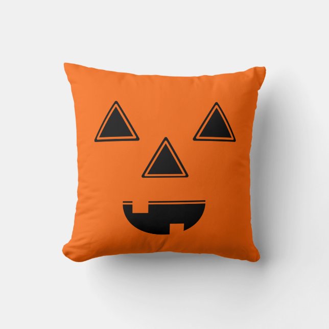 Halloween Pumpkin Face Pillow Kussen (Voorkant)