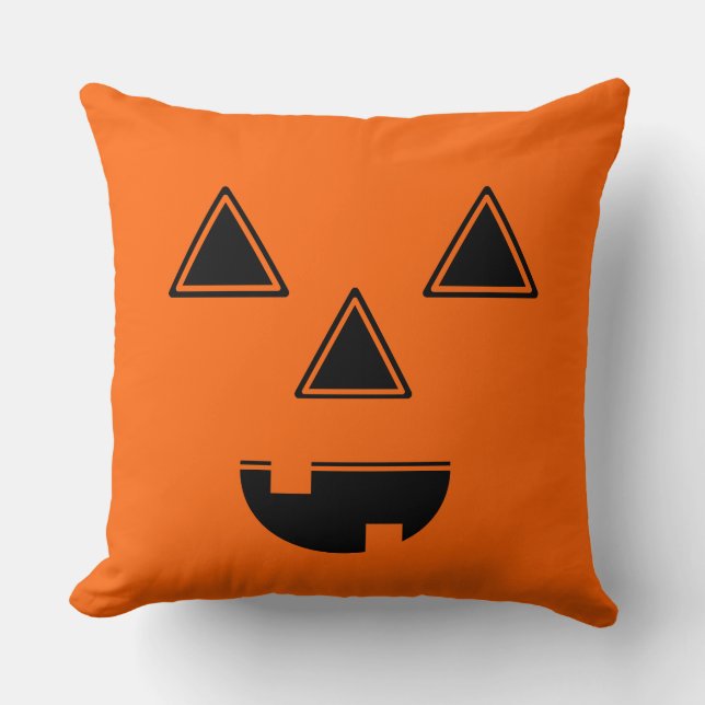 Halloween Pumpkin Face Pillow Kussen (Voorkant)