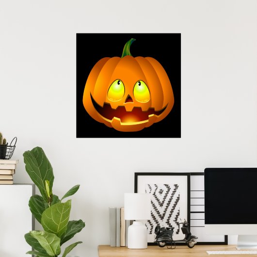 Halloween Pumpkin Face Poster (Thuiskantoor)