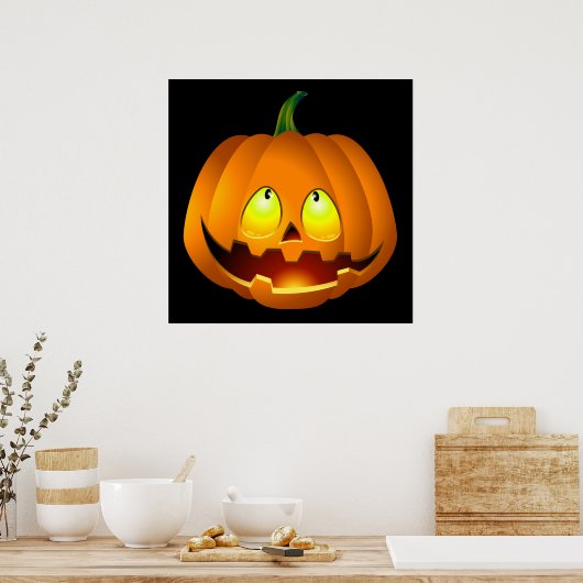 Halloween Pumpkin Face Poster (Keuken)