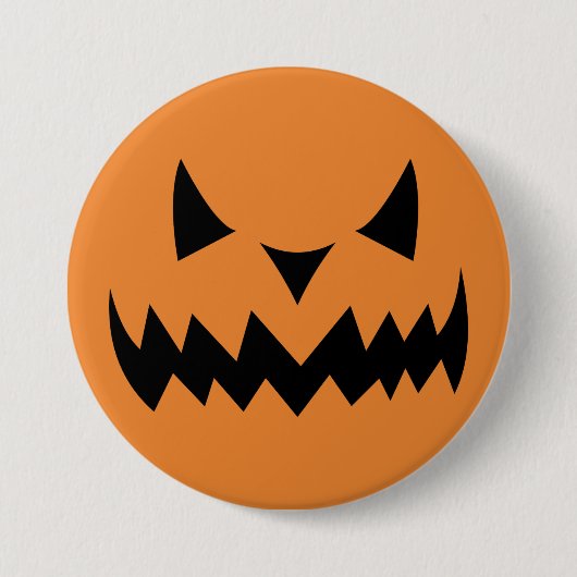 Halloween Pumpkin Face Ronde Button 7,6 Cm (Voorkant)