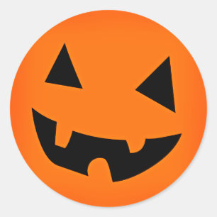 Halloween Pumpkin Face Ronde Sticker