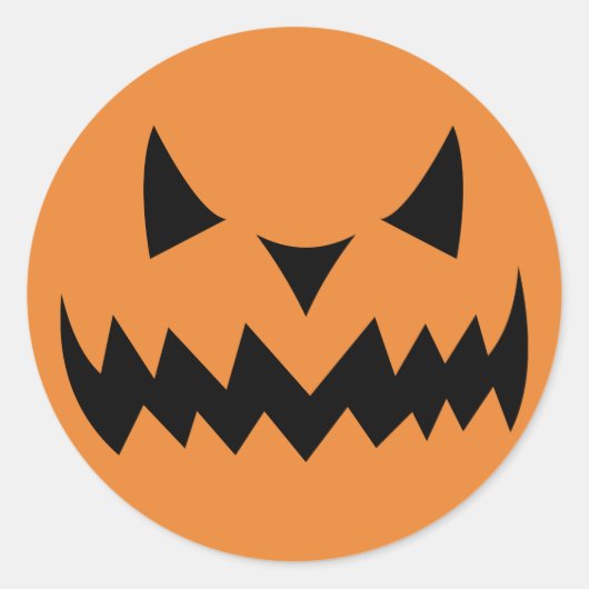 Halloween Pumpkin Face Ronde Sticker (Voorkant)