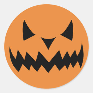 Halloween Pumpkin Face Ronde Sticker