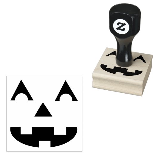 Halloween Pumpkin Face Rubberstempel (Gestempeld)
