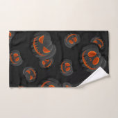 Halloween Pumpkin Face Spooky Pattern Handdoek (Handdoek)