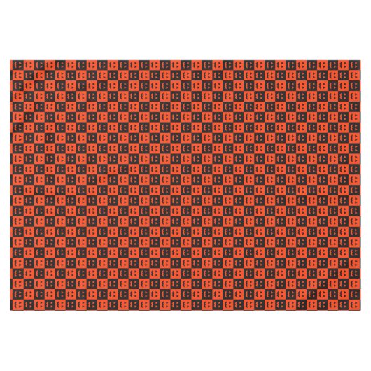 Halloween Pumpkin Face Squares Tafelkleed (Voorkant (Horizontaal))