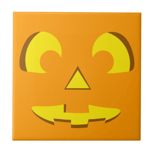 Halloween Pumpkin Face Tegeltje (Voorkant)