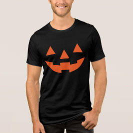 Halloween Pumpkin Face Tri-Blend Shirt