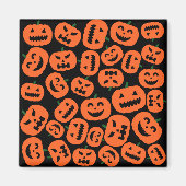 Halloween Pumpkin Faces Magnet (Voorkant)