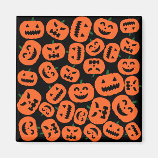 Halloween Pumpkin Faces Magnet