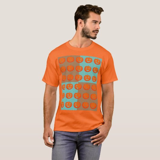 Halloween Pumpkin Faces T-Shirt (Voorkant volledig)