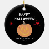 Halloween Pumpkin Family & Year Keramisch Ornament (Achterkant)