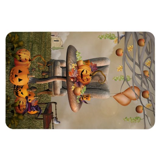 Halloween Pumpkin Feast Fantasy Art Magneet (Horizontaal)