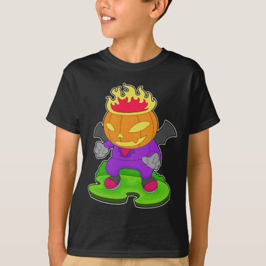 Halloween Pumpkin Fire T-shirt (Voorkant)