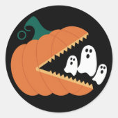 Halloween Pumpkin Funny Ghosts Boys Kinder Ronde Sticker (Voorkant)