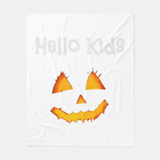 Halloween Pumpkin Funny Hello Kids Fleece Deken