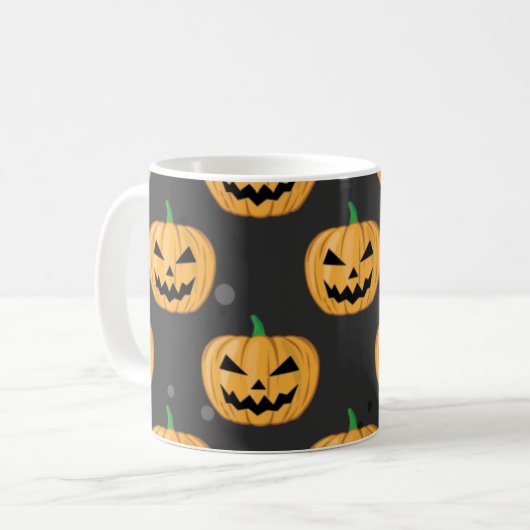 Halloween Pumpkin - Funny Pattern Koffiemok (Voorkant links)