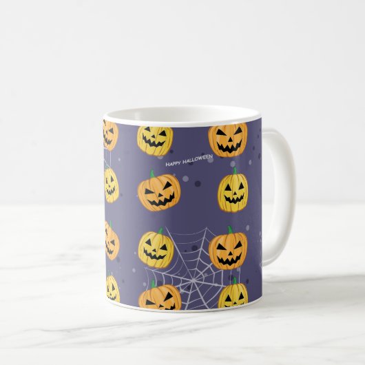 Halloween Pumpkin - Funny Pattern Koffiemok (Voorkant rechts)