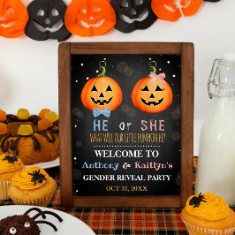 Halloween Pumpkin Gender onthaal Welkom Poster