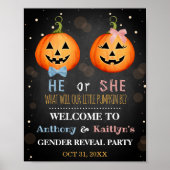 Halloween Pumpkin Gender onthaal Welkom Poster (Voorkant)