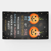 Halloween Pumpkin Gender onthaal Welkom Spandoek (Horizontaal)