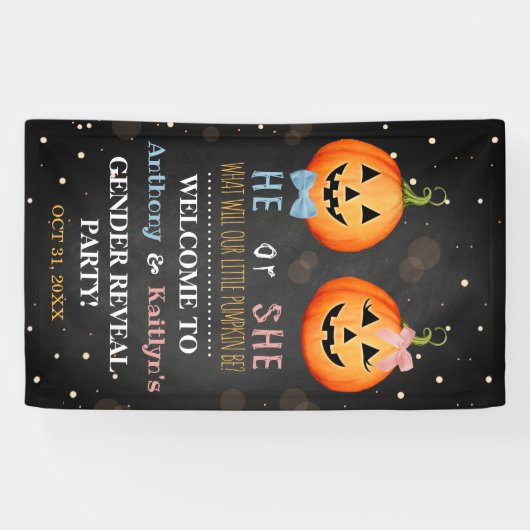 Halloween Pumpkin Gender onthaal Welkom Spandoek (Horizontaal)