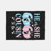 Halloween Pumpkin Gender Reveal He Or She Cousin T Fleece Deken (Voorkant (Horizontaal))