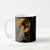 Halloween Pumpkin Ghost Autumn Leaves Graphic Art Koffiemok (Links)