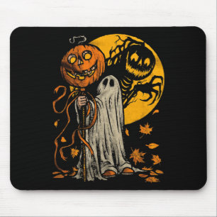 Halloween Pumpkin Ghost Autumn Leaves Graphic Art Muismat