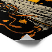 Halloween Pumpkin Ghost Autumn Leaves Graphic Art Poster (Hoek)