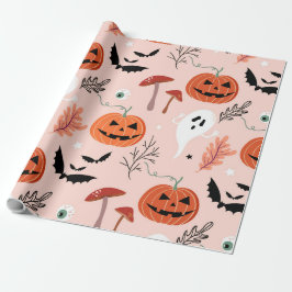 Halloween Pumpkin Ghost Autumn Wrapping Paper Cadeaupapier