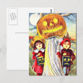 Halloween Pumpkin Ghost Briefkaart (Voorkant / Achterkant)