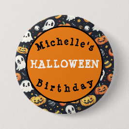 Halloween Pumpkin & Ghost Button