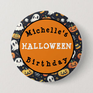 Halloween Pumpkin & Ghost Button