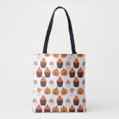 Halloween Pumpkin Ghost Cupcake Pattern Tote Bag (Voorkant)