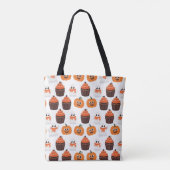 Halloween Pumpkin Ghost Cupcake Pattern Tote Bag (Achterkant)