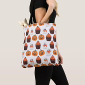 Halloween Pumpkin Ghost Cupcake Pattern Tote Bag (Dichtbij)