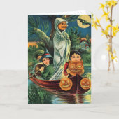  Halloween Pumpkin Ghost Kaart (Gele Bloem)