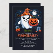 Halloween Pumpkin Ghost Kaart (Voorkant / Achterkant)