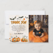 Halloween Pumpkin Ghost Party Dank je wel kaart (Voorkant)