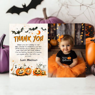 Halloween Pumpkin Ghost Party Dank je wel kaart