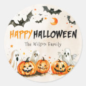 Halloween Pumpkin Ghost Party Sticker (Voorkant)
