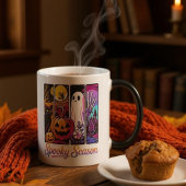 Halloween Pumpkin Ghost Pop Art Retro Black Magische Mok