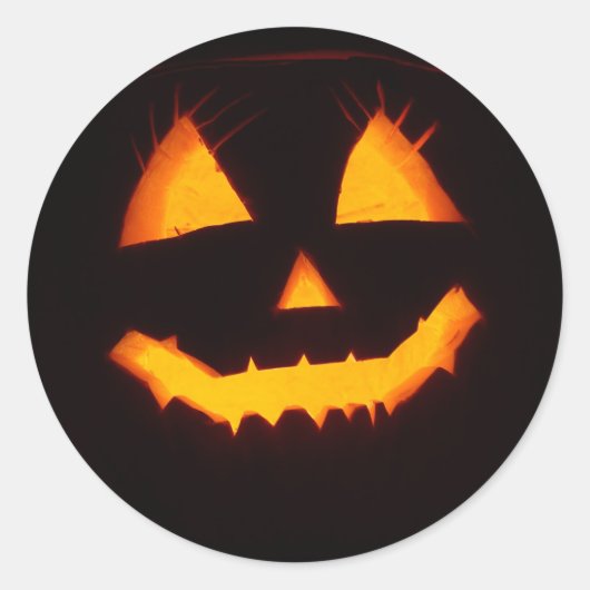 Halloween Pumpkin Ghost Ronde Sticker (Voorkant)