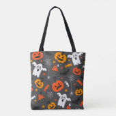 Halloween Pumpkin Ghost Spider Patroon Tote Bag (Achterkant)