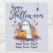 Halloween Pumpkin Ghost  Wijnlabel Wijn Etiket (Enkel label)