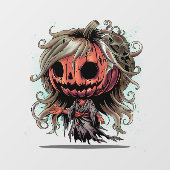 Halloween Pumpkin Ghoul Raamsticker (Vel)