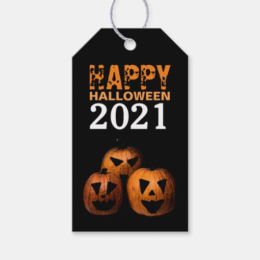 Halloween Pumpkin Gift Labels Cadeaulabel (Voorkant)